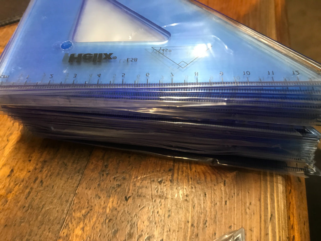 Helix Set Square Clear L58040 21cm 45° New pack of 25