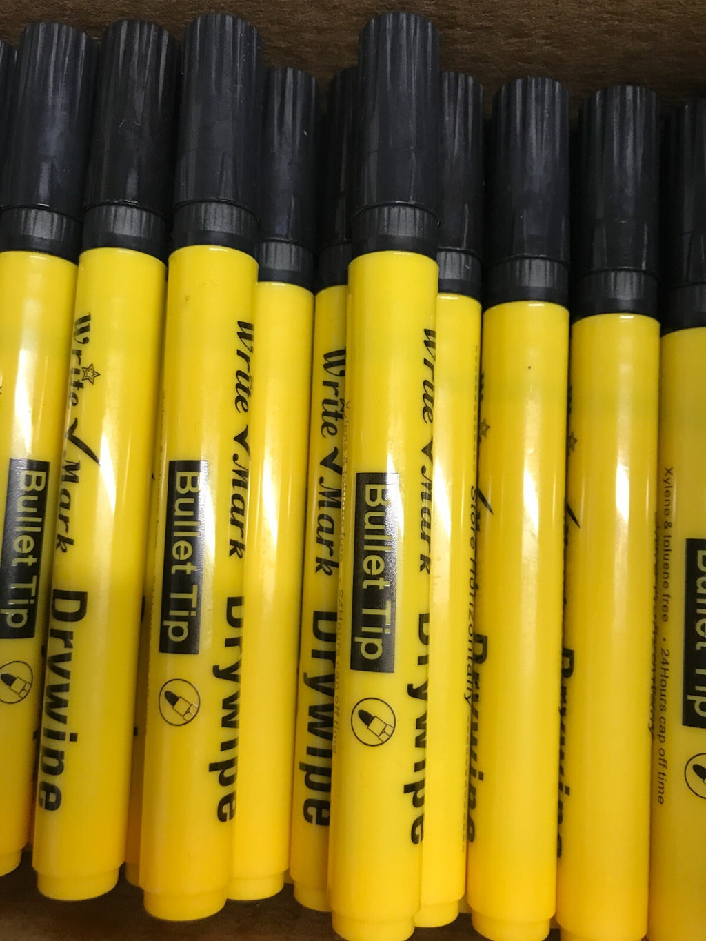 Write Mark Drywipe marker pen Bullet tip Black pack of 100 with 2 wipers