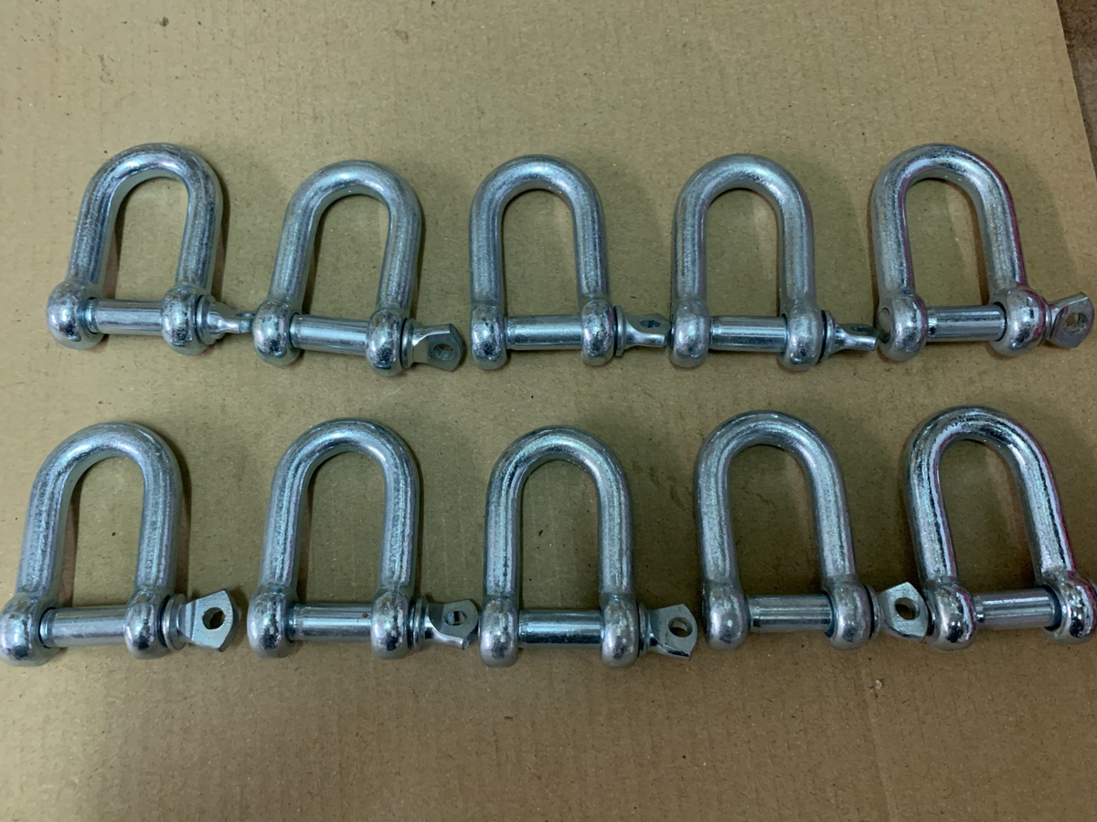 D Shackle 9mm Zinc plated steel pack of 10