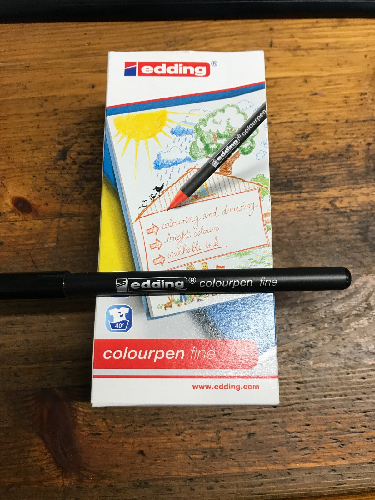 Edding Colourpen  Fine Nib Black Pack of 24