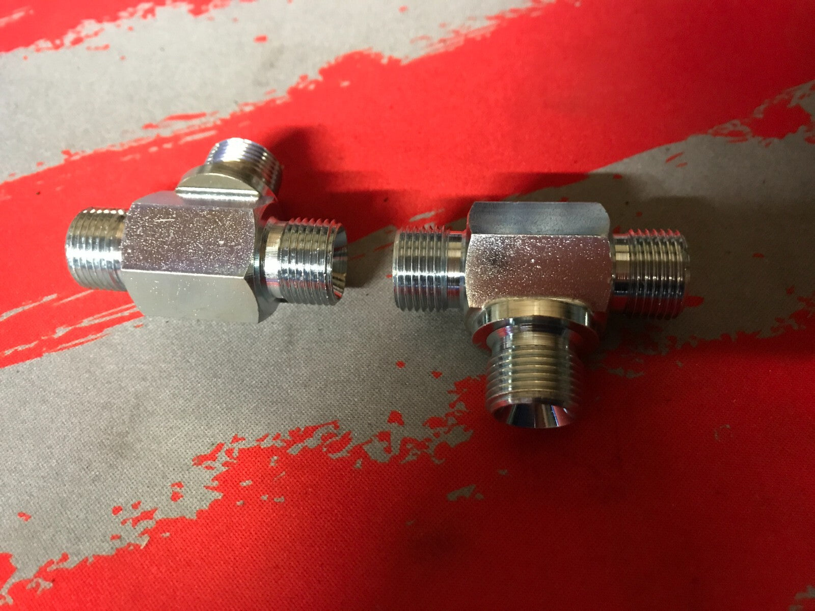 3/8 bsp tee piece m/m/m hydraulic adapter pack of 2