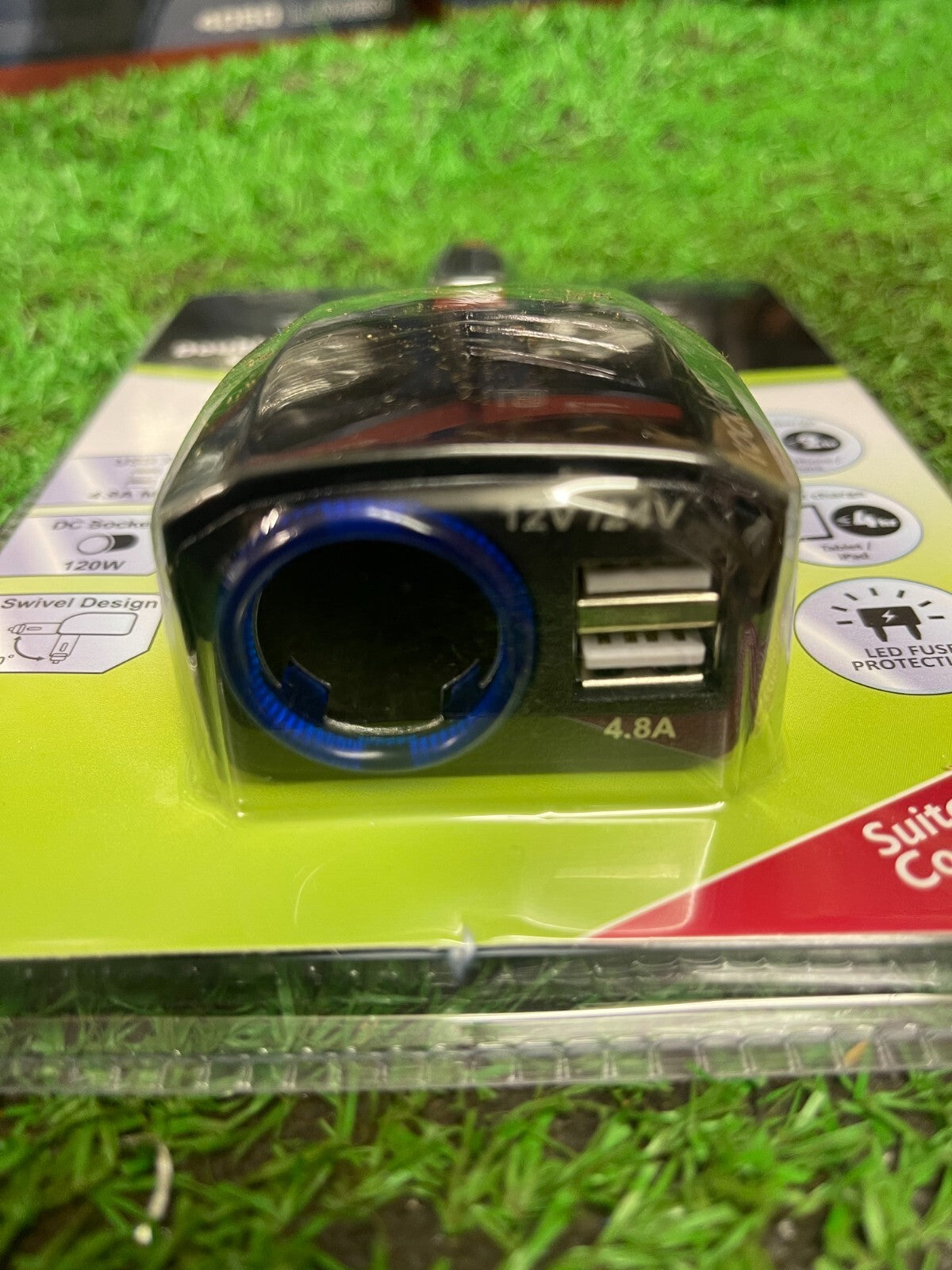 USB Charger with DC Socket Rockland Double FAST CHARGE 12V 24V pack of 2
