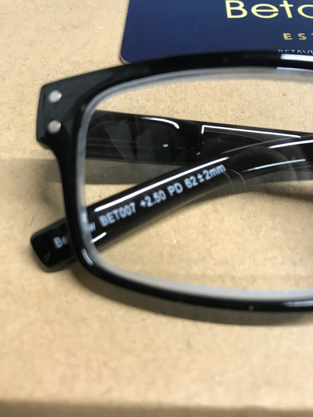 Betaview Reading Glasses Black Frames 3.0 with pouch and cords pack of 5