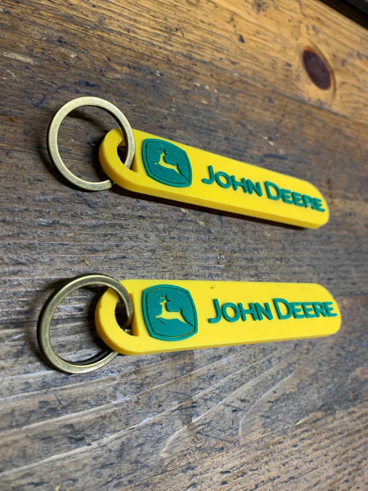 John Deere Key Ring With Logo 95mm x 20mm pack of 2