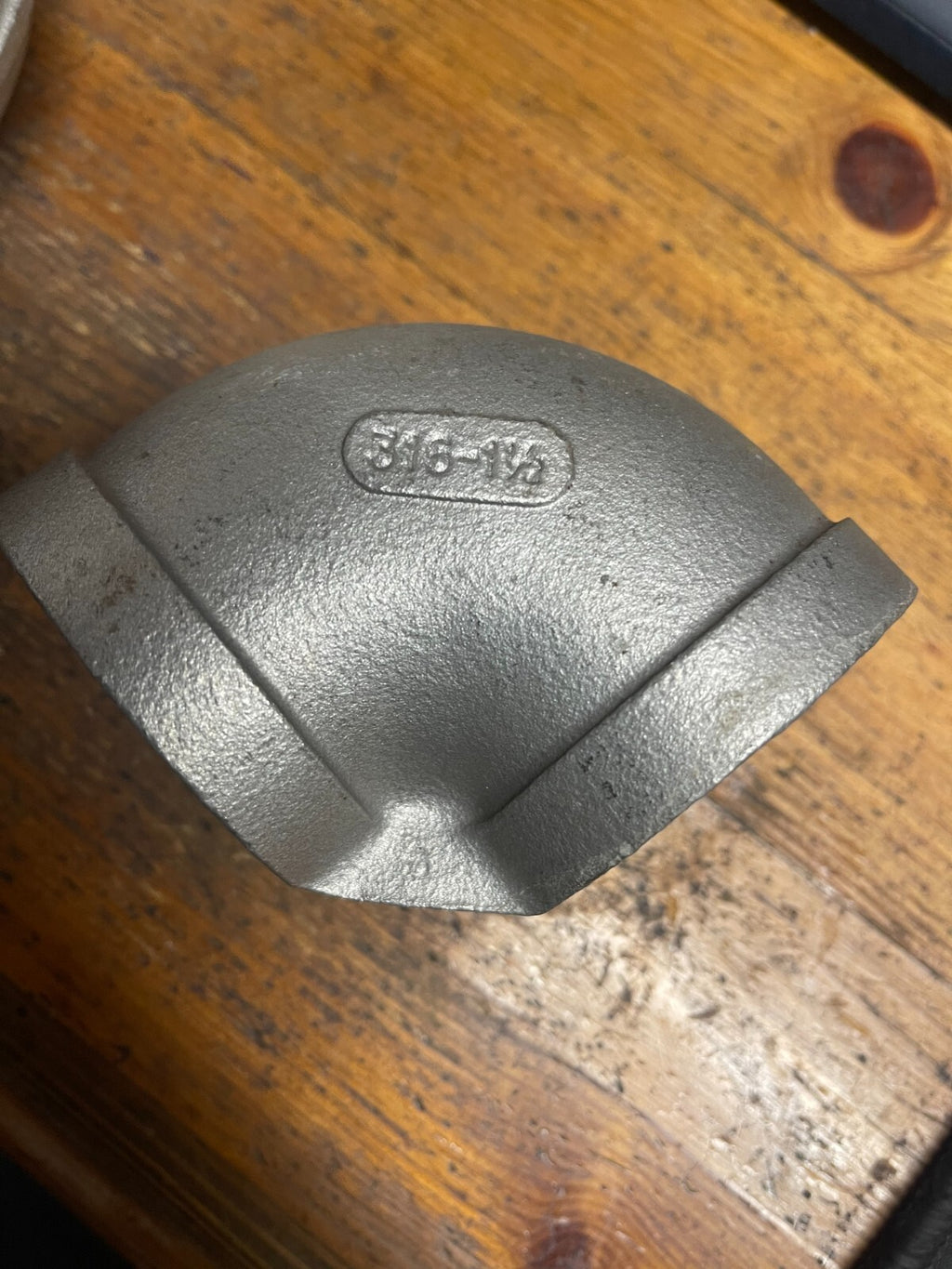 1" 1/2 BSP 90 Degree 316 Stainless Steel fitting pack of 2