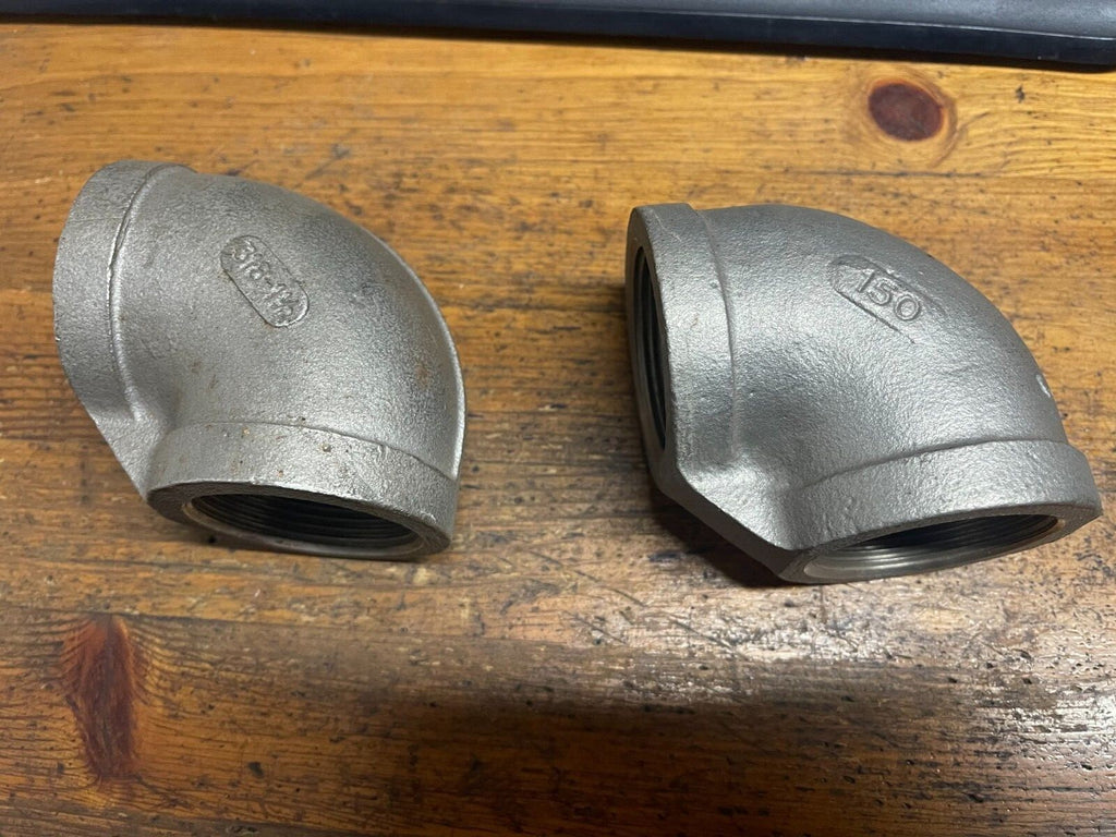 1" 1/2 BSP 90 Degree 316 Stainless Steel fitting pack of 2