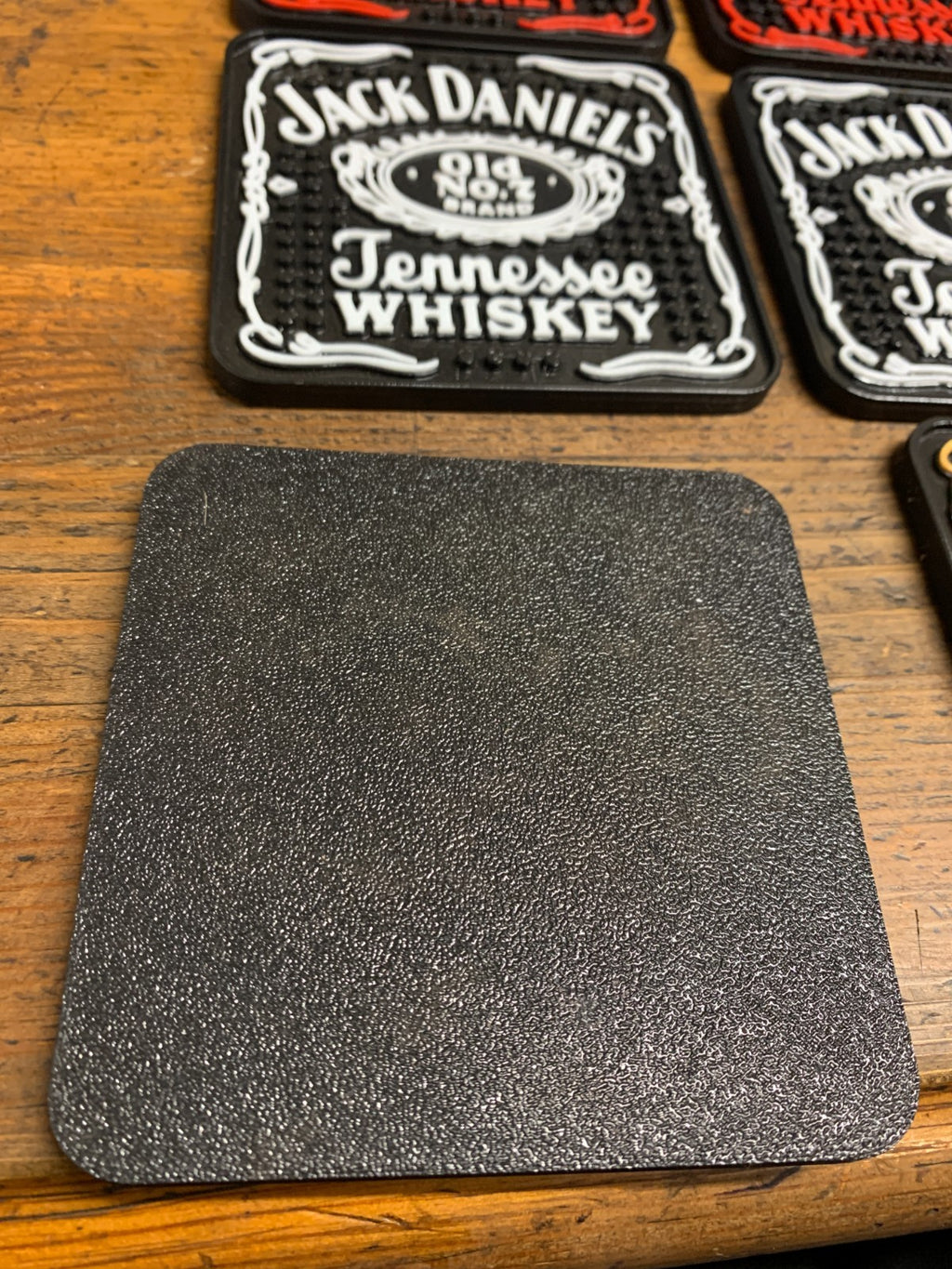 Jack Daniels Whiskey Coaster Set of 6  Plastic with Holder