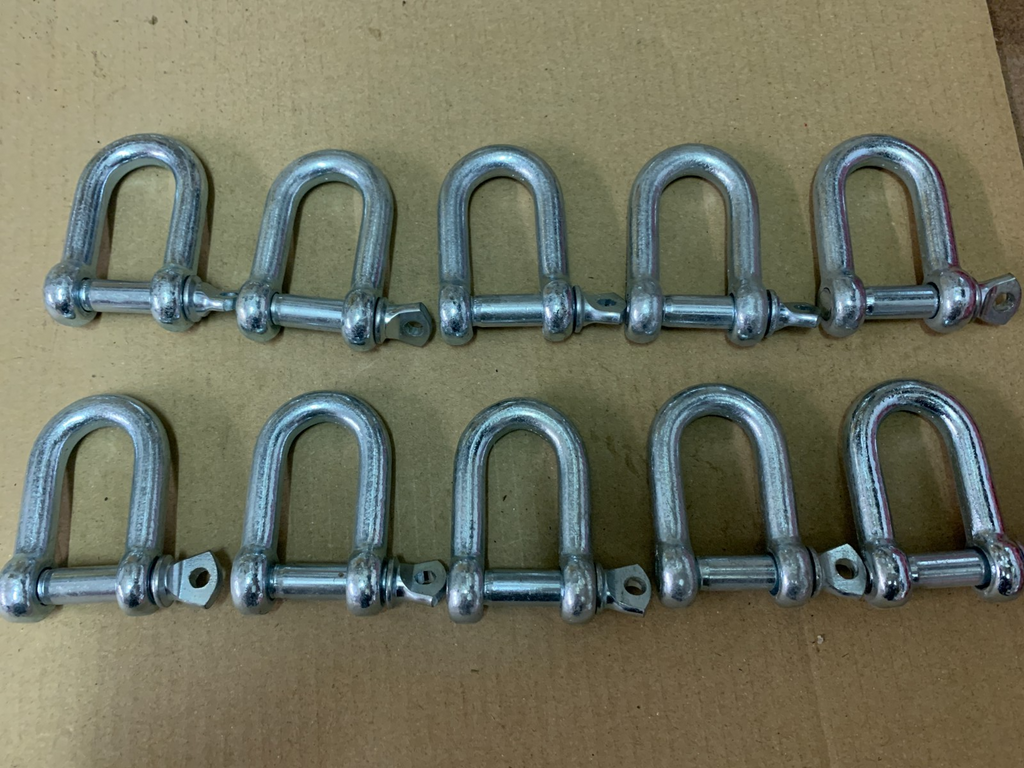 D Shackle 7mm Zinc plated steel pack of 10