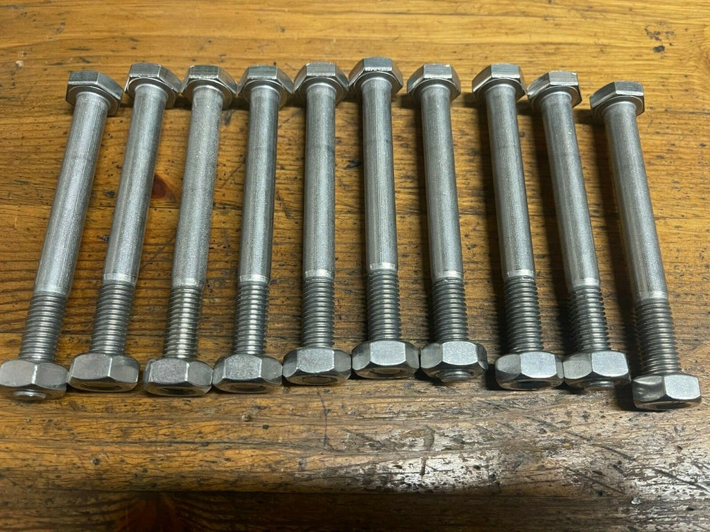M12 x 100mm Bolt A4 Stainless Steel with nut pack of 10