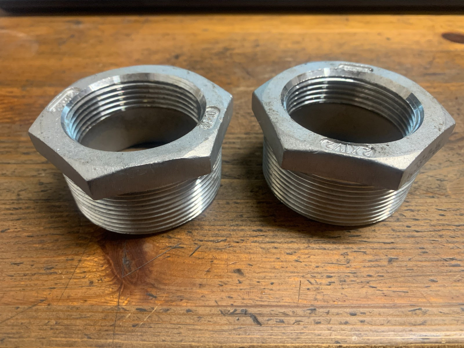 2" male - 1" 1/2 bsp female  Reducing Bush 316 Stainless Steel pack of 2