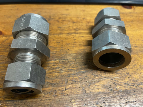 1" x 3/4 Stainless Steel Compression Fittings 316 pack of 2