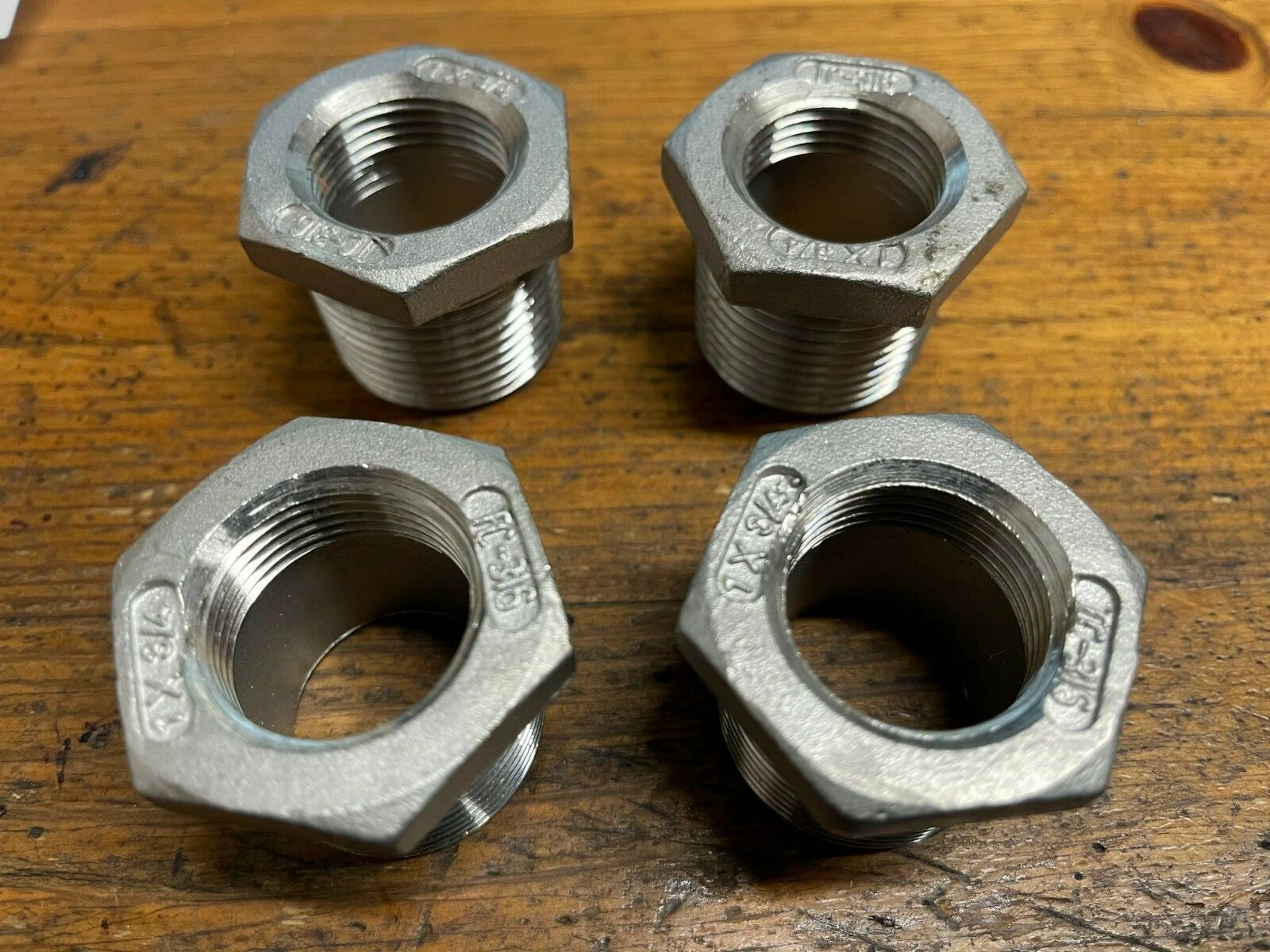 1 inch bsp - 3/4 bsp Reducing Bush Adapter 316 Stainless Steel pack of 4