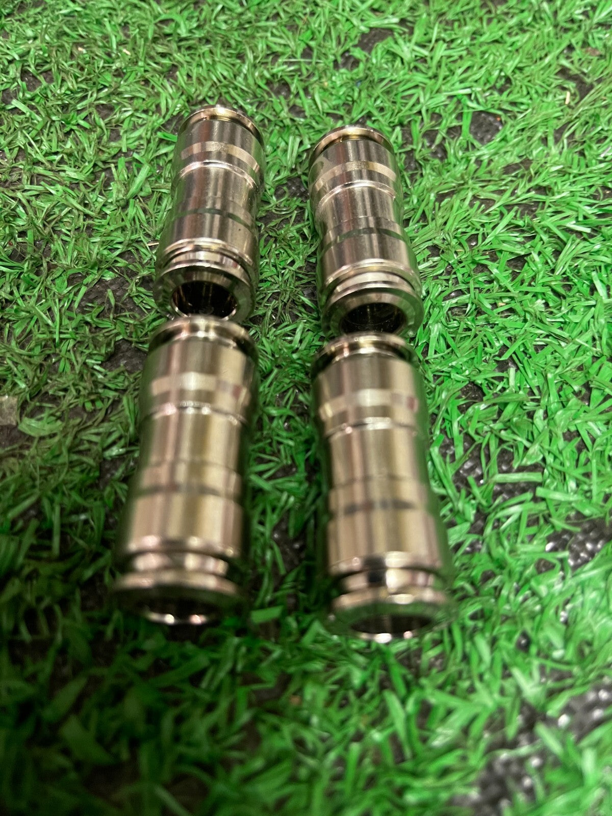 10mm push fitting joiner Brass Nickel Plated pack of 4