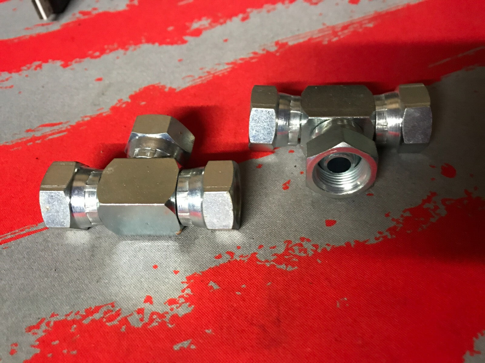 3/8 bsp tee piece f/f/f hydraulic adapter pack of 2