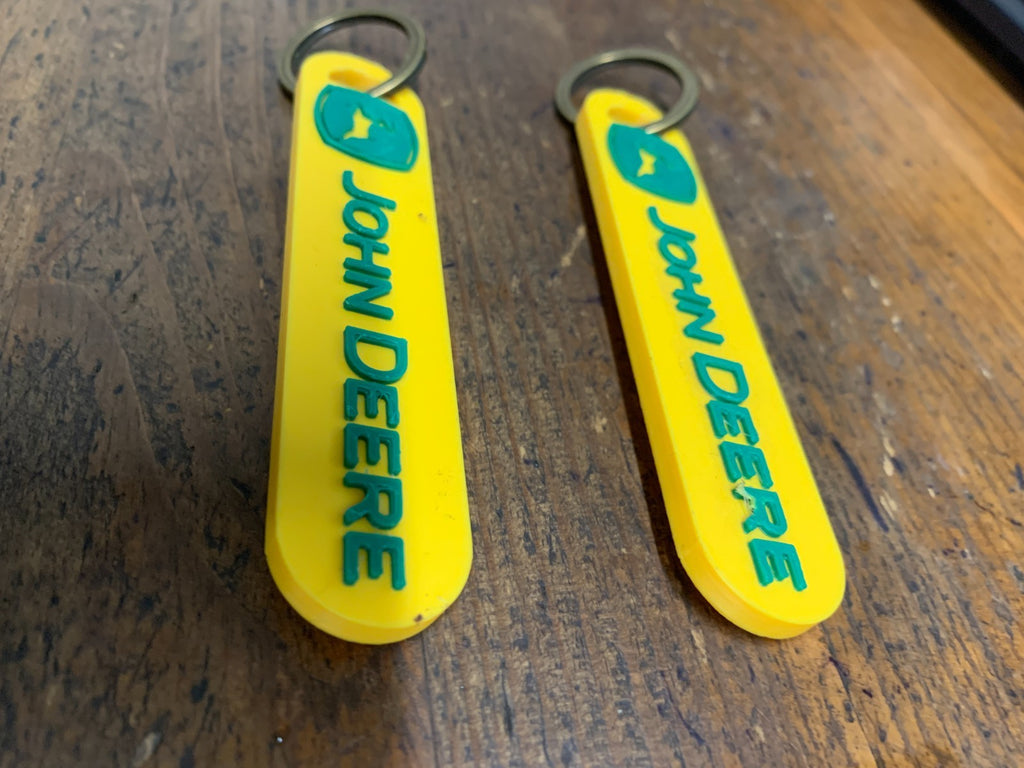 John Deere Key Ring With Logo 95mm x 20mm pack of 2