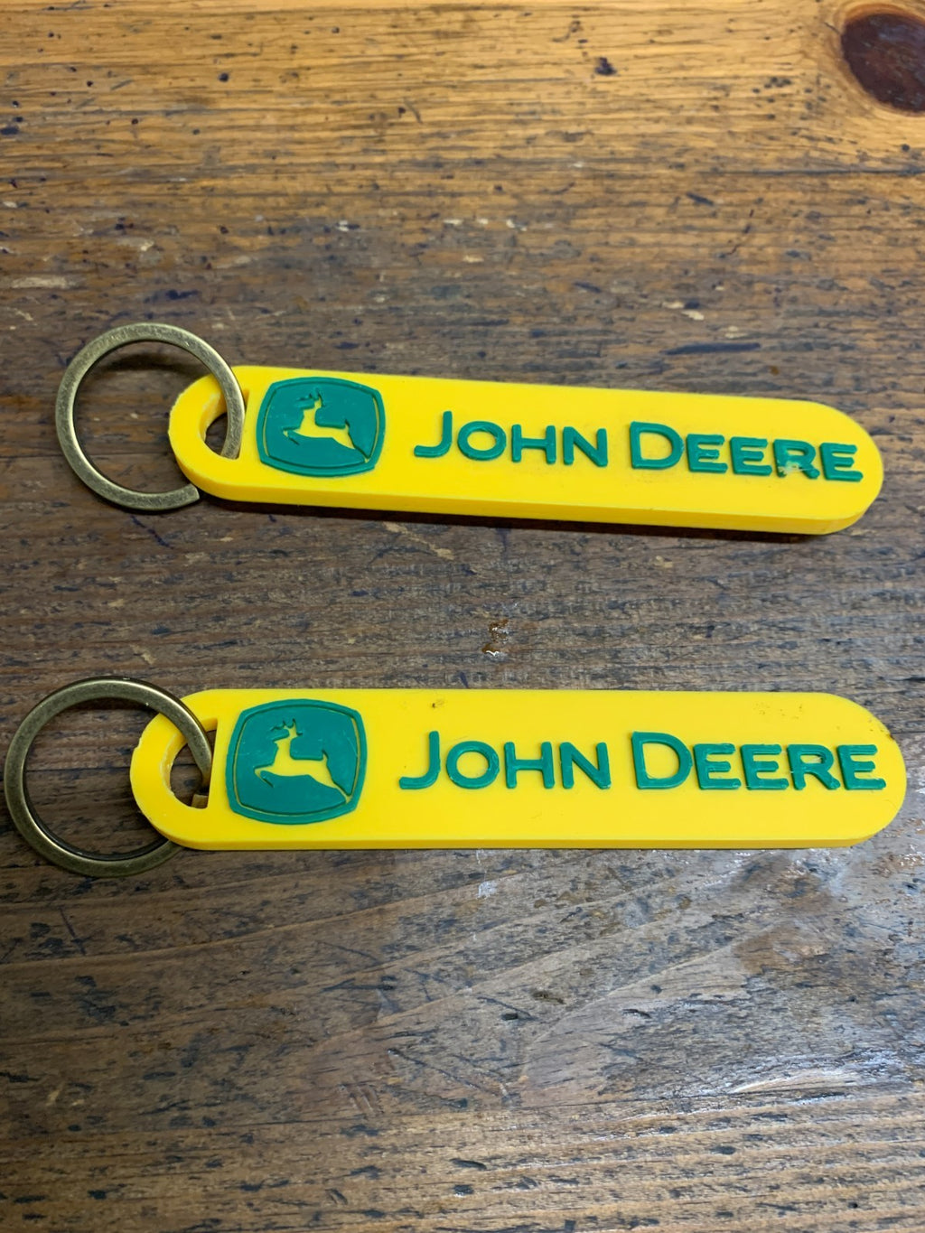 John Deere Key Ring With Logo 95mm x 20mm pack of 2
