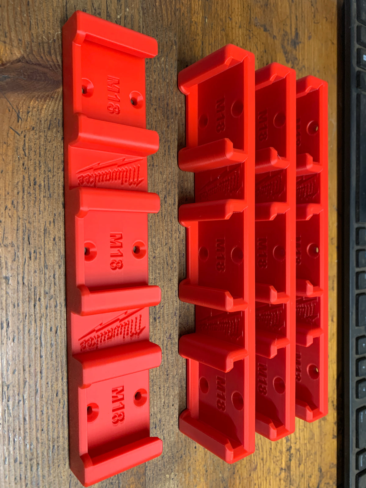 Milwaukee M18 Wall mounted triple battery holder pack of 4